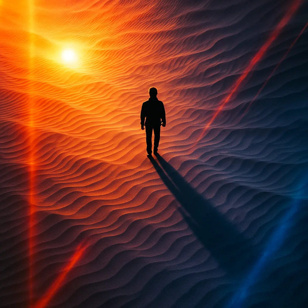 Lone Figure Is Centrally Placed Upon Vast