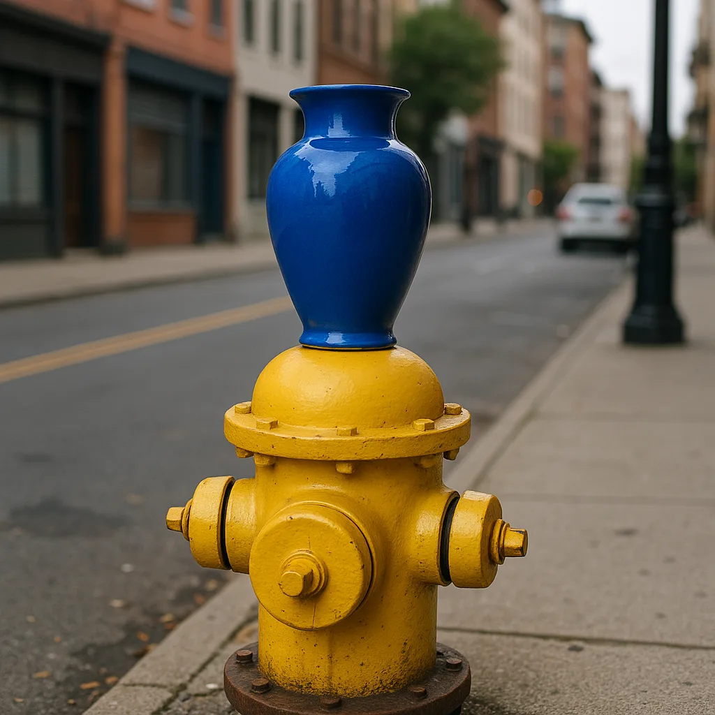 Depiction of a Blue Ceramic Vase