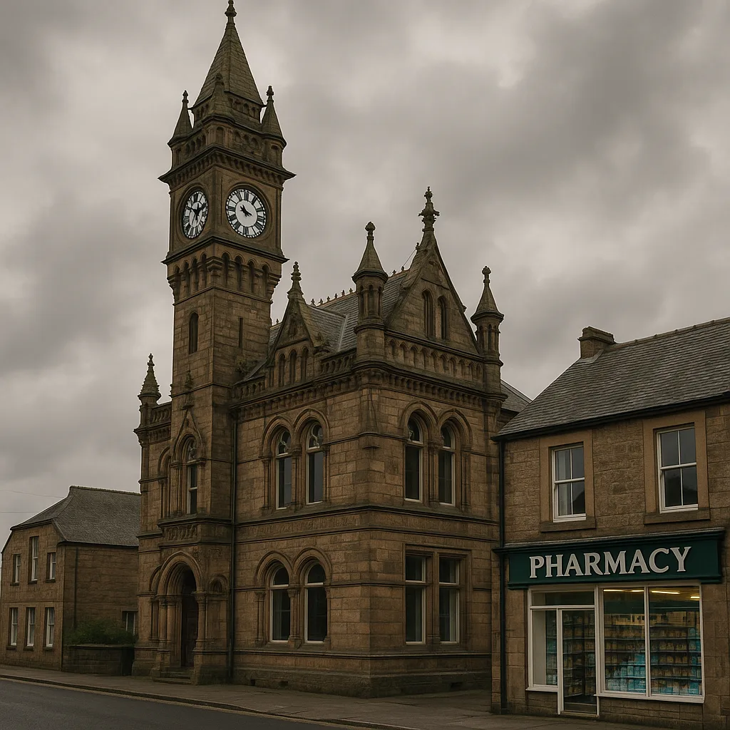 Historic Stone Building with a Clock Tower