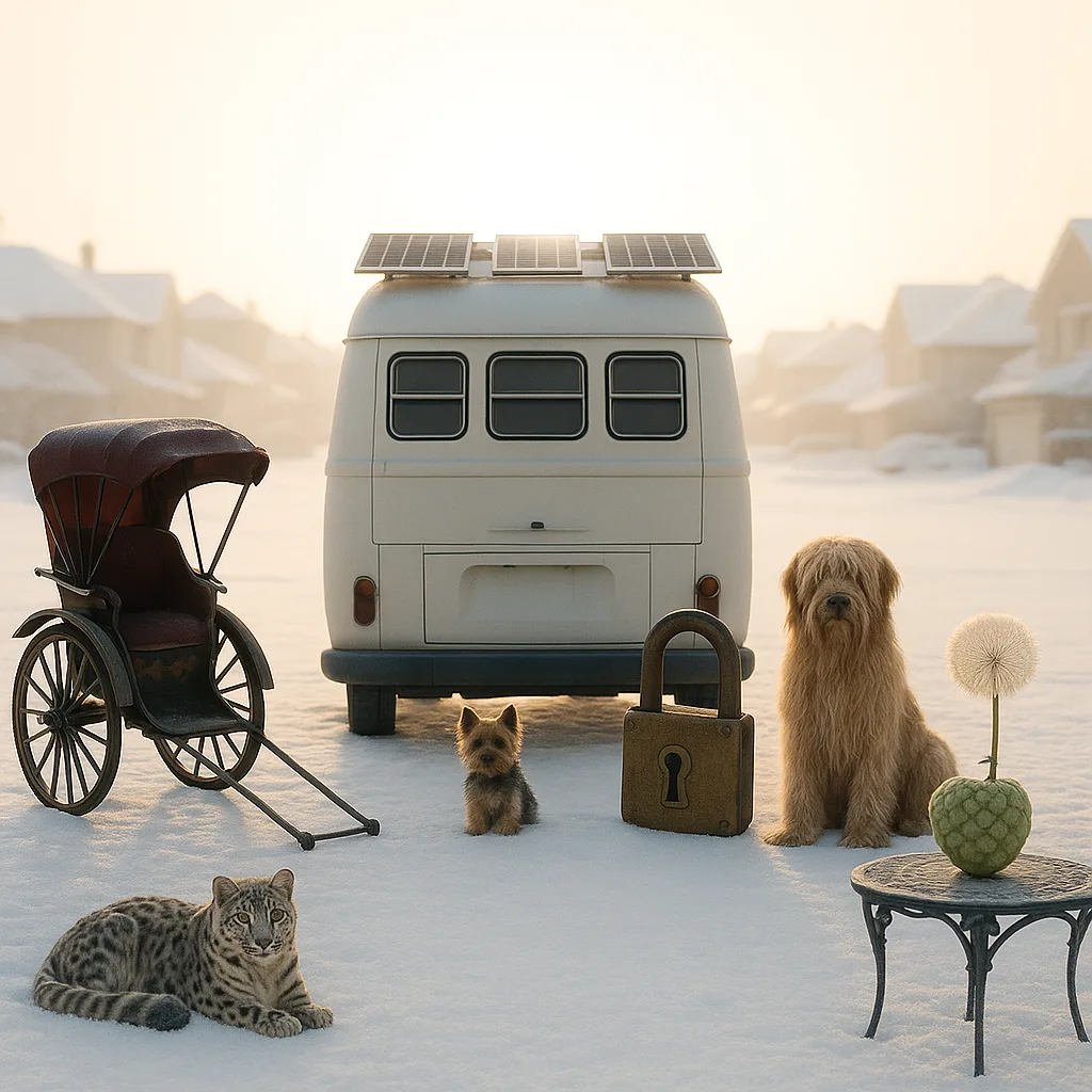 Crisp Winter Morning Unfolds Across Snow-covered Rooftops and Driveways