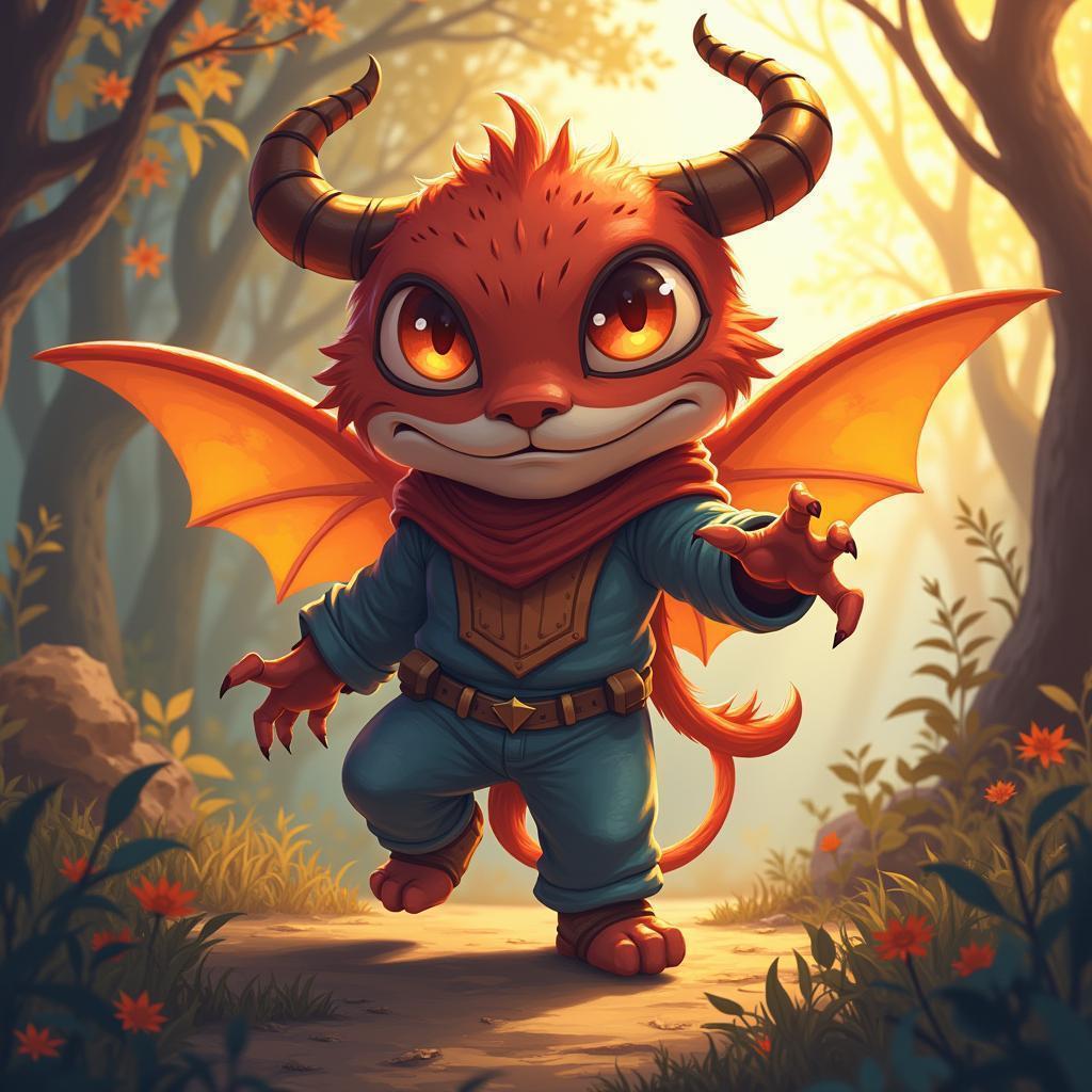 Adorable Beholder in Vibrant Fantasy Anime
