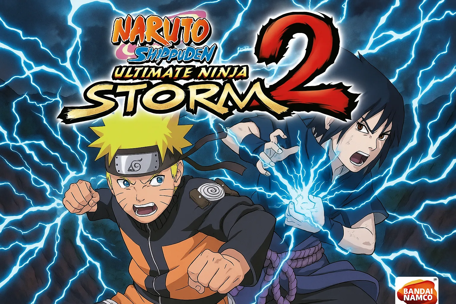 Naruto and Sasuke Engage in a Dynamic Action Scene Surrounded