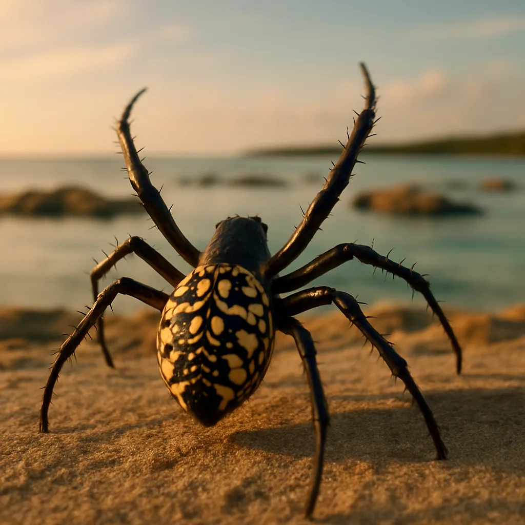 Single Black and Gold Garden Spider