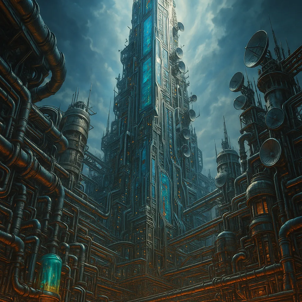Ultra-detailed Digital Image Depicting a Colossal Futuristic Skyscraper