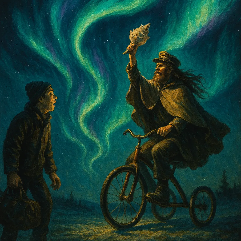 Dramatically Uplighted Beneath a Vibrant Dancing Aurora