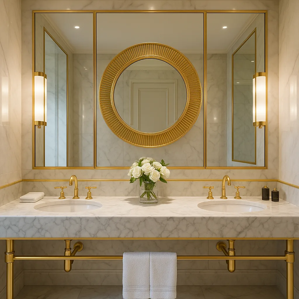 Luxurious Bathroom with a Marble Countertop