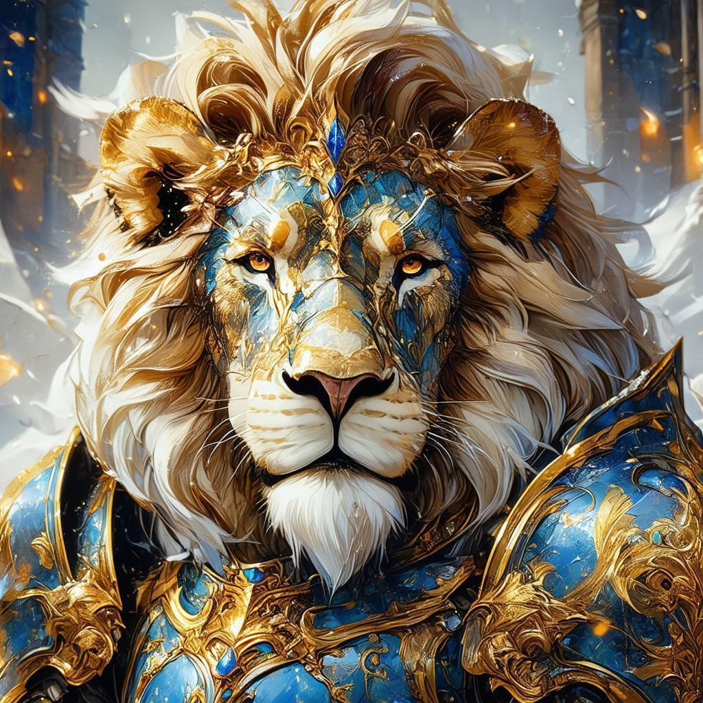 Lion Knight in Regal Fantasy Armor