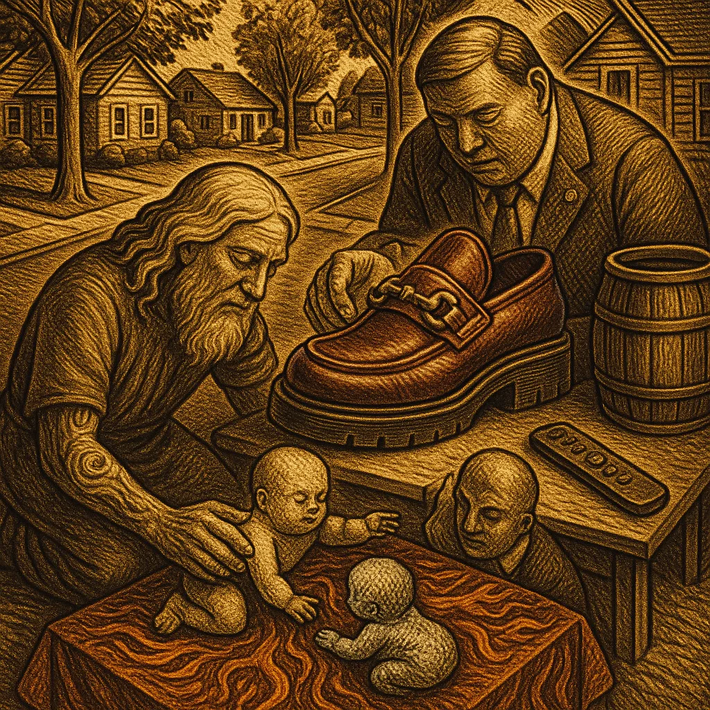 Scene Rendered in a Style Often Found in Metalwork