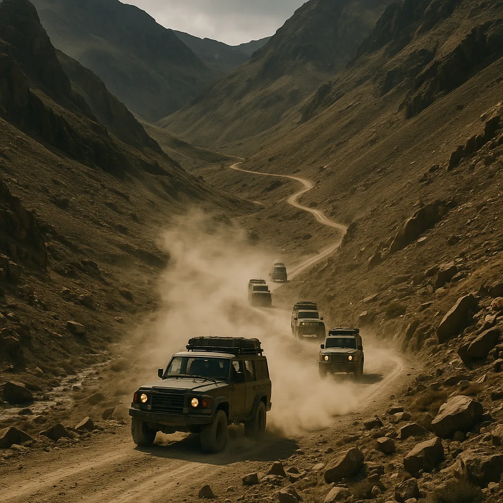 Small Convoy of Rugged Vehicles