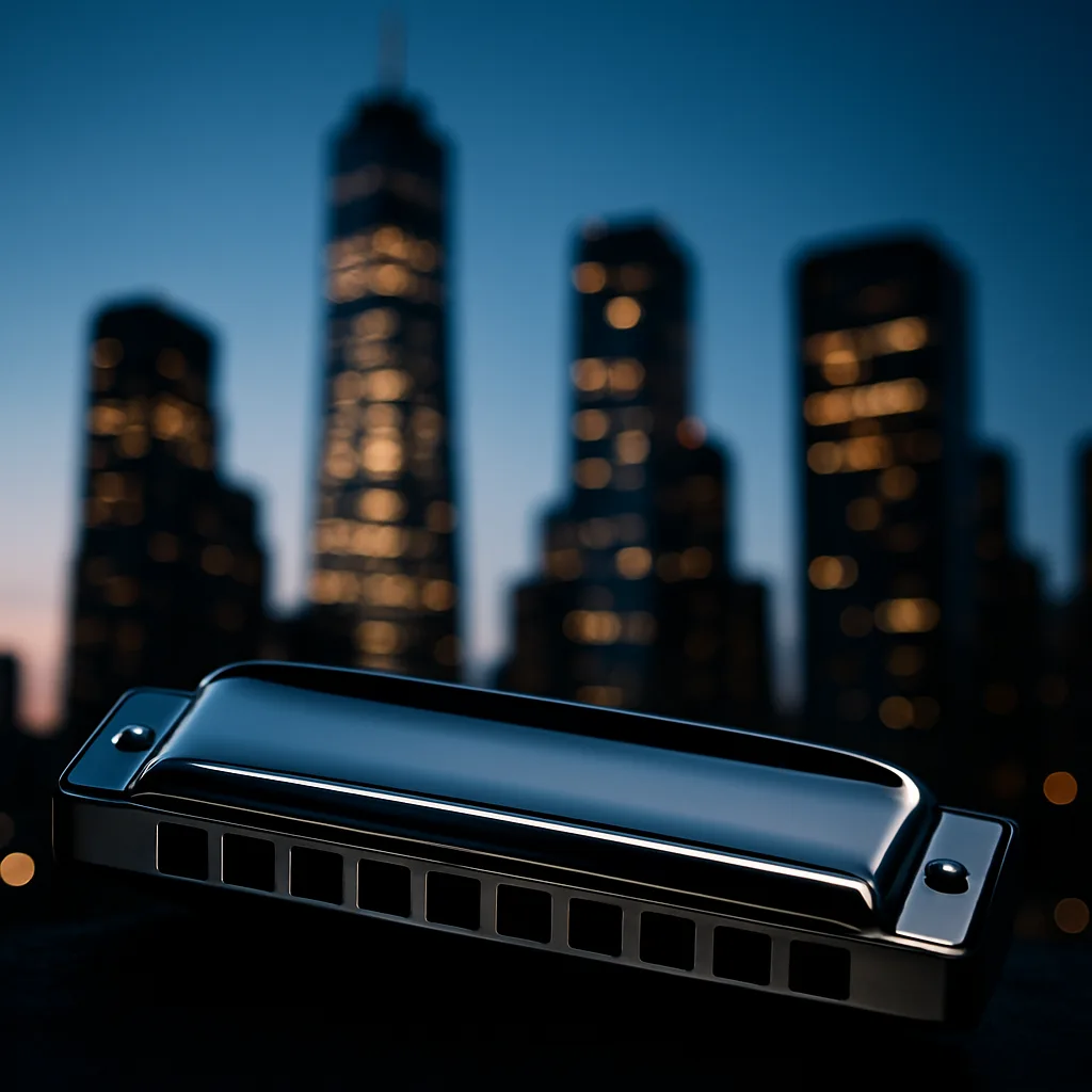 Lone Polished Metal Harmonica