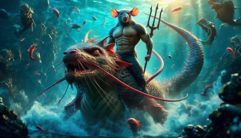 Muscular Leopard Riding Sea Dragon