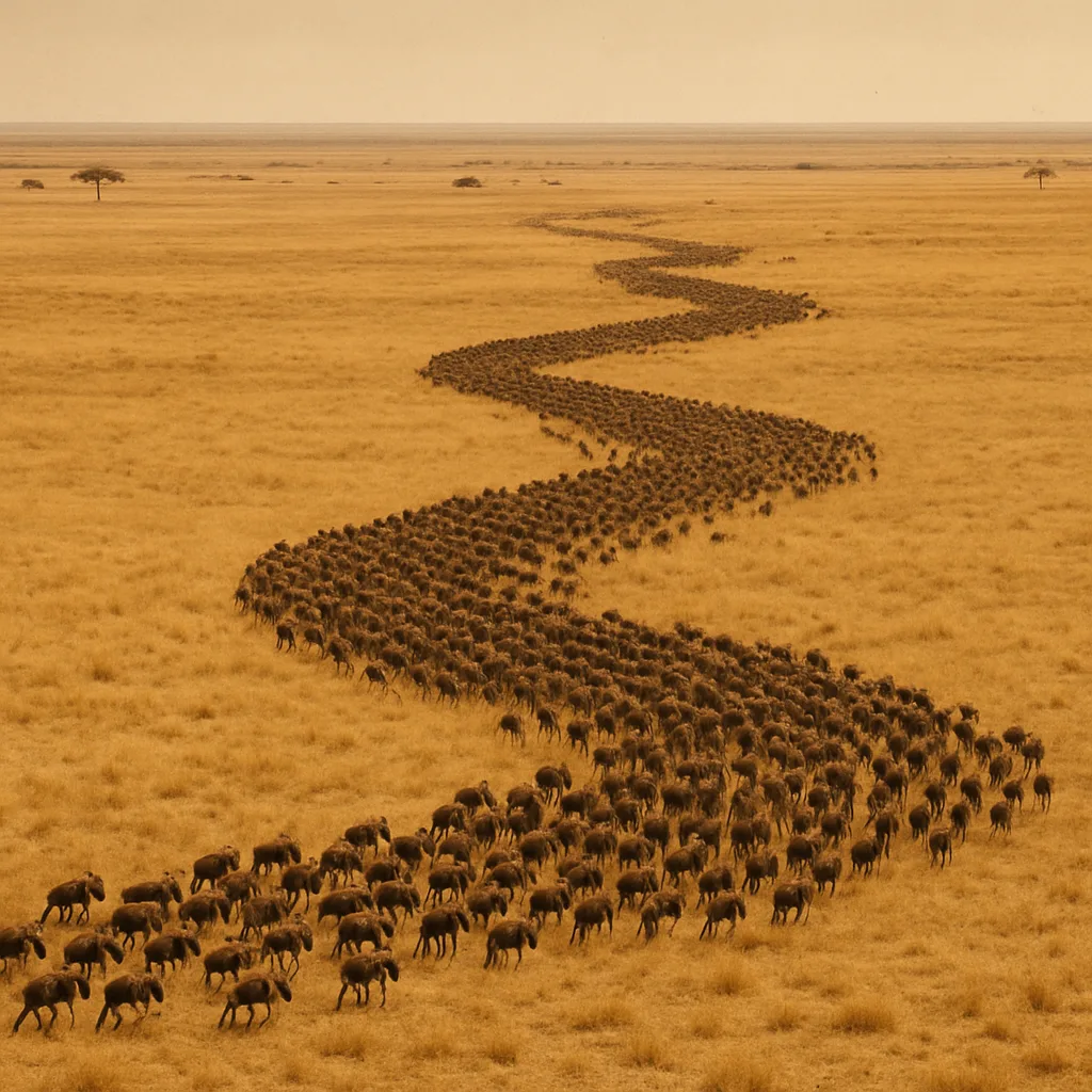 Vast Herd of Wildebeest