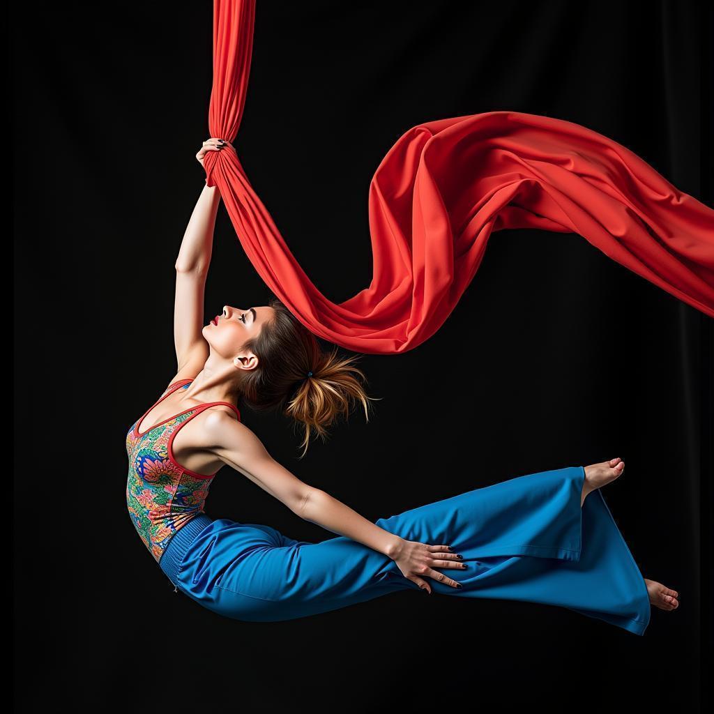 Aerial Silks in Vibrant ColorPlus Motion