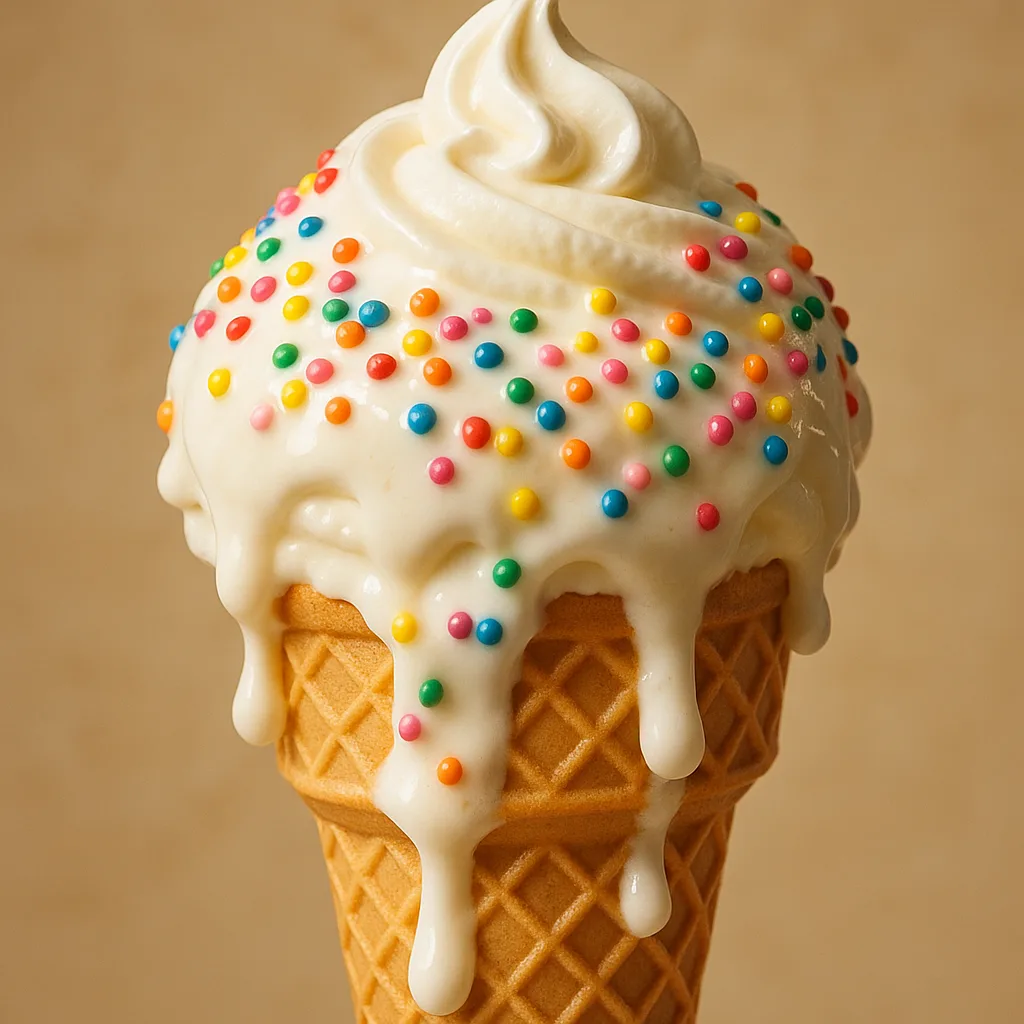 Vibrant Candy Sprinkles and the Golden Waffle Cone