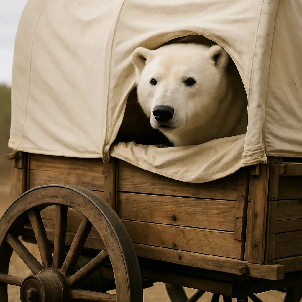 Picture Showing the Side View of a Covered Wagon
