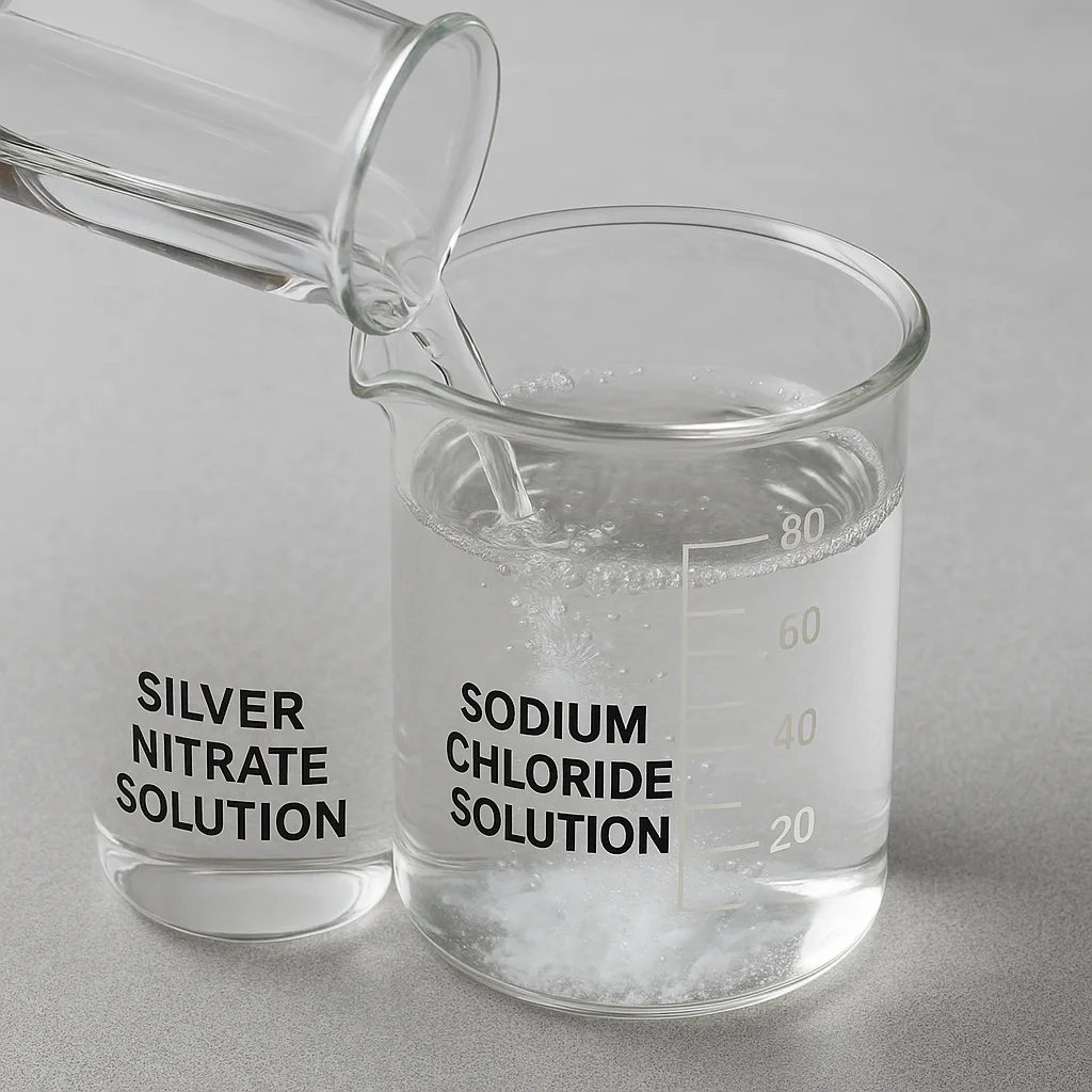 Silver Nitrate Solution in a Beaker Being Transferred