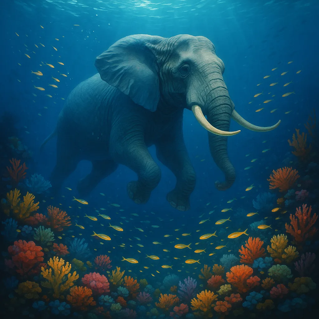 Imagine a Massive Elephant Gliding Smoothly