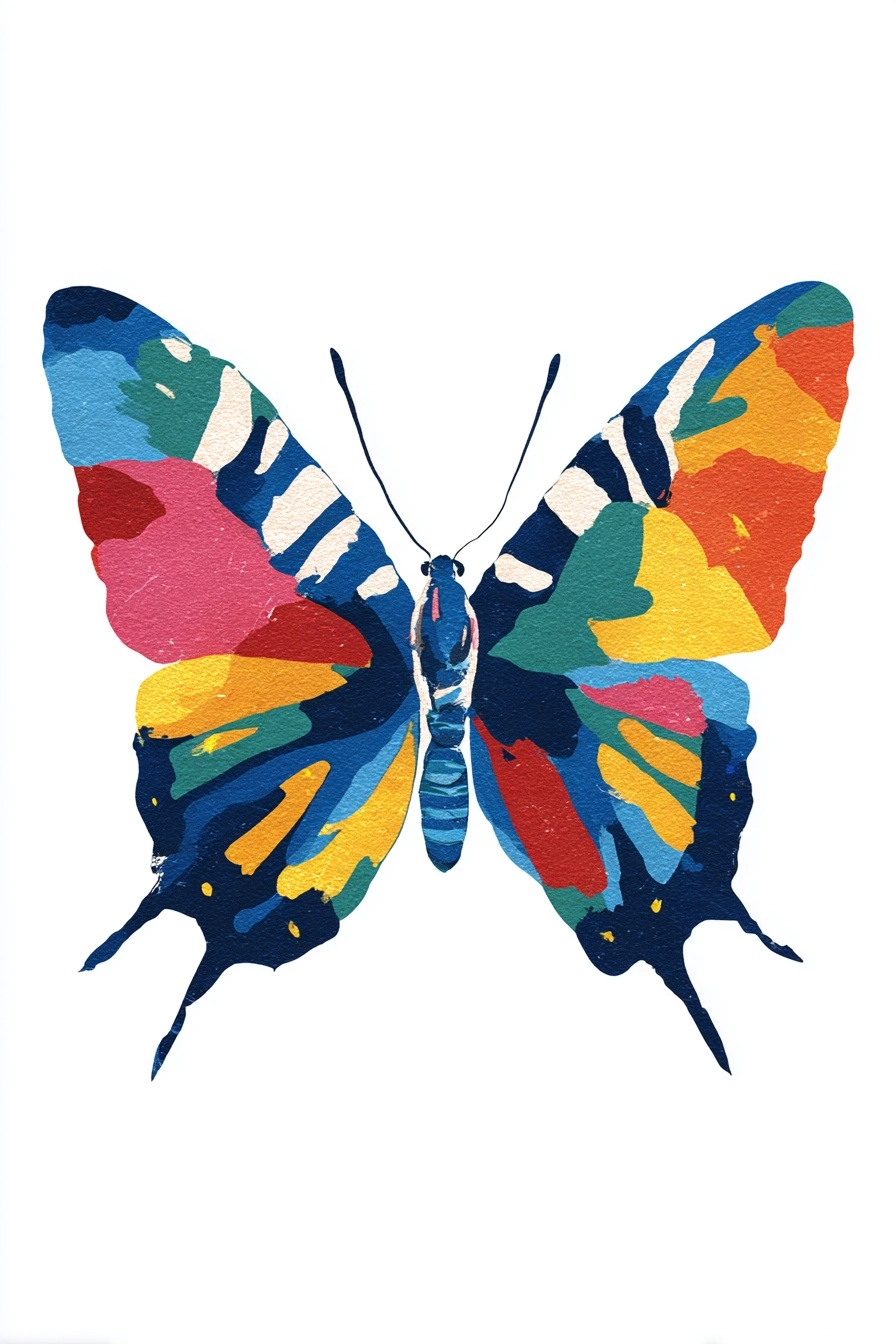 An illustration for a children’s book, a zebra butterfly