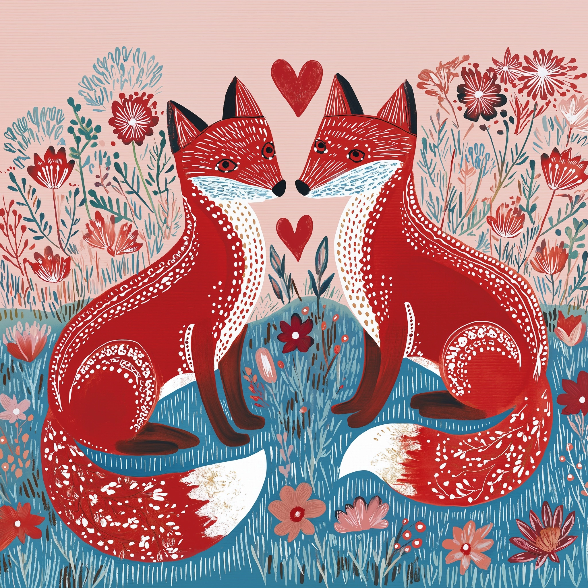 Slavic tails green print love