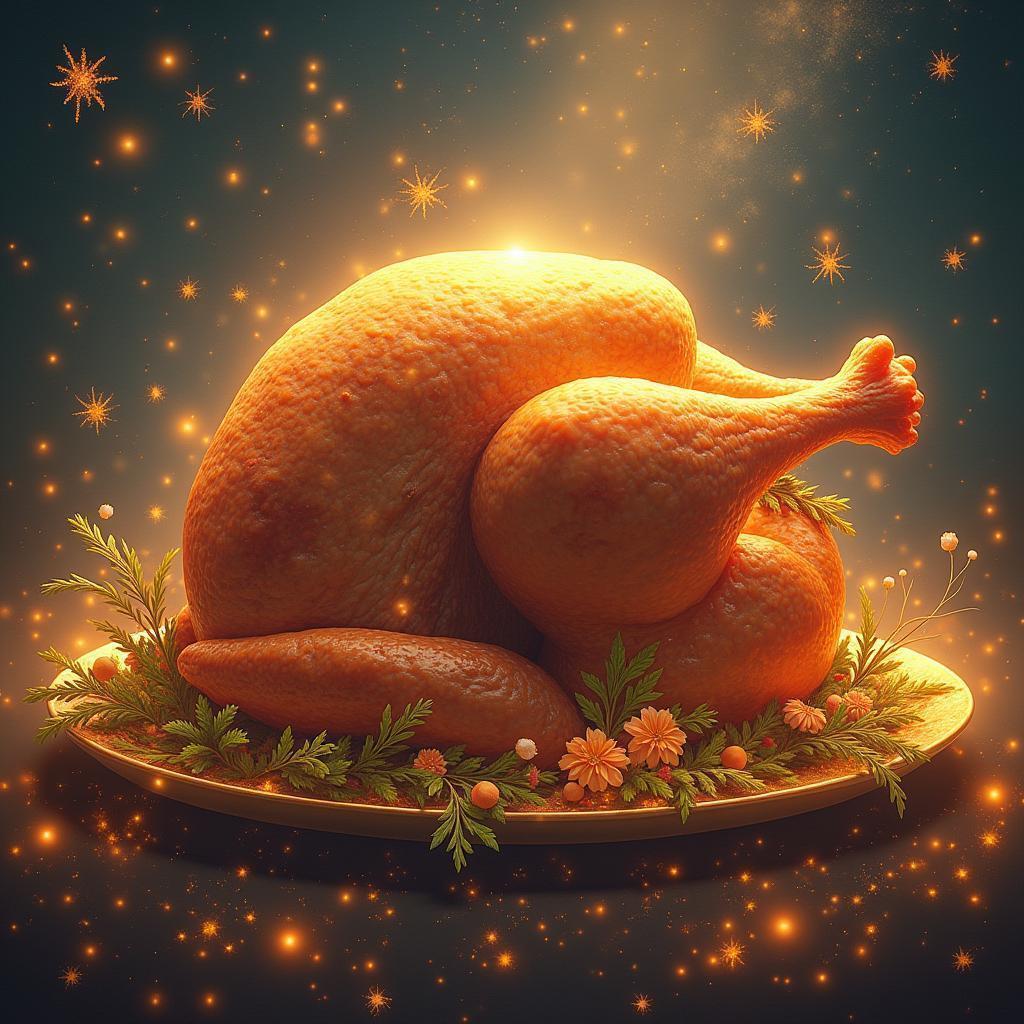 Celestial Roast Turkey Wreathed in Stardust