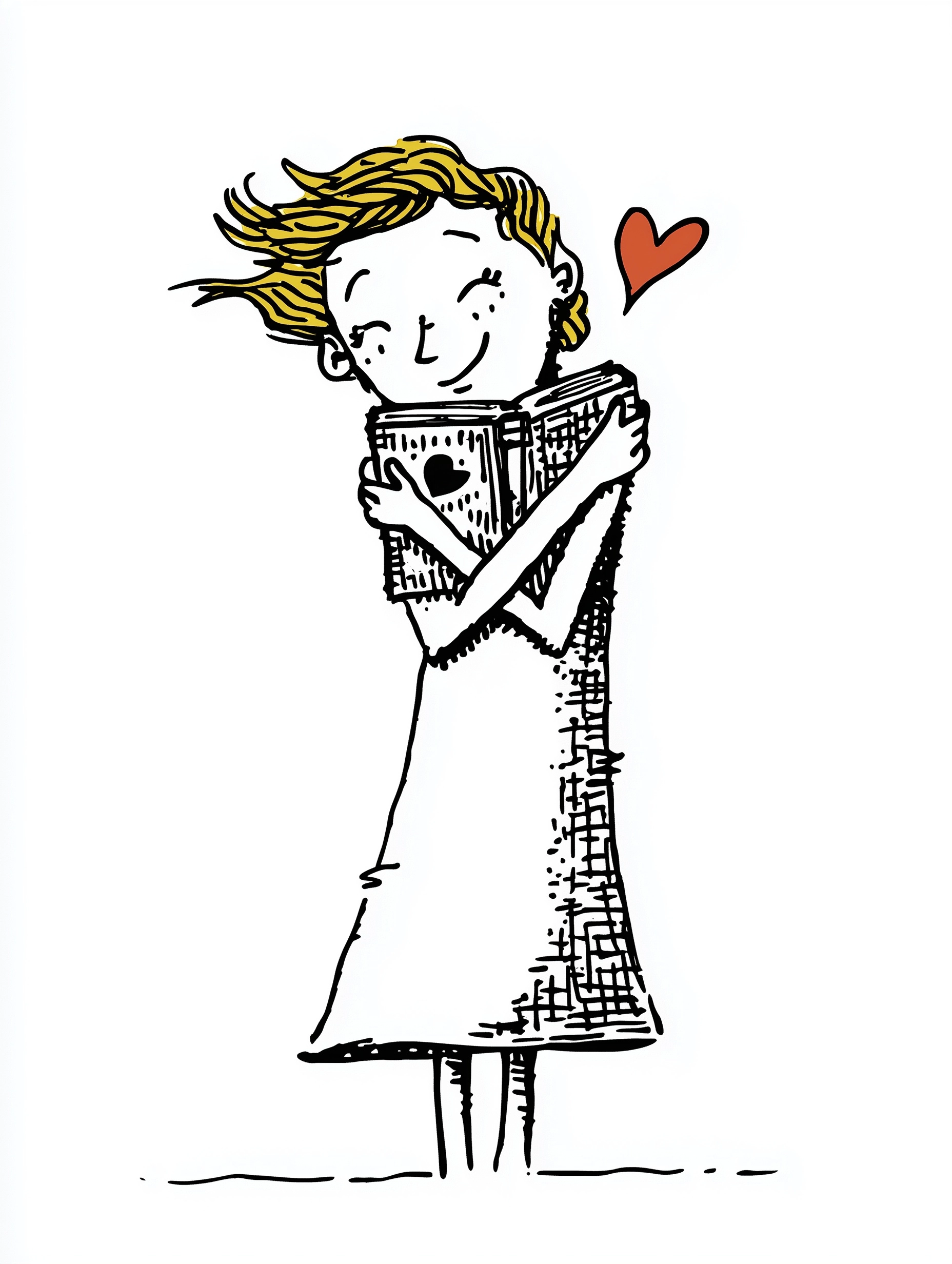 A woman hugging a romance novel