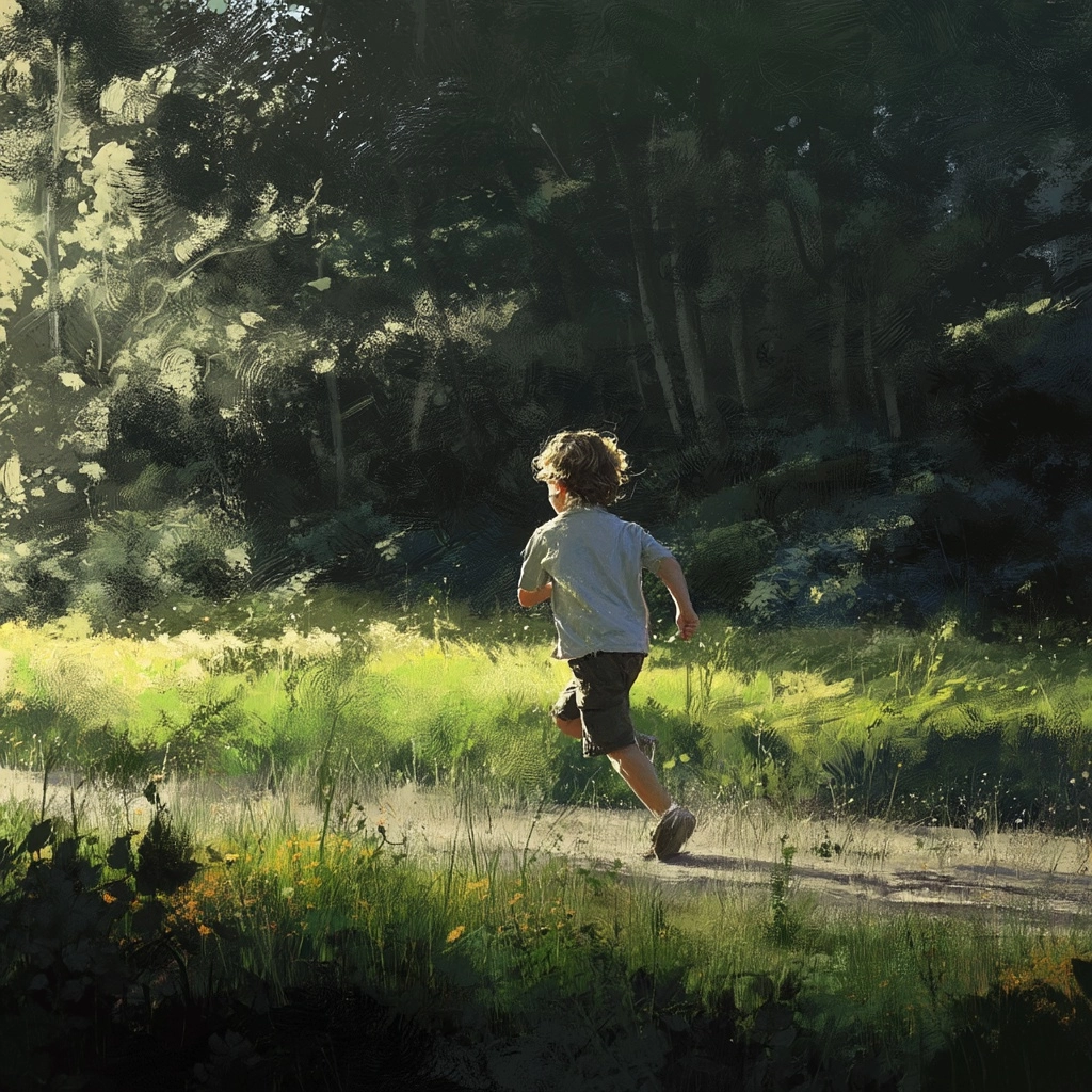 A running child