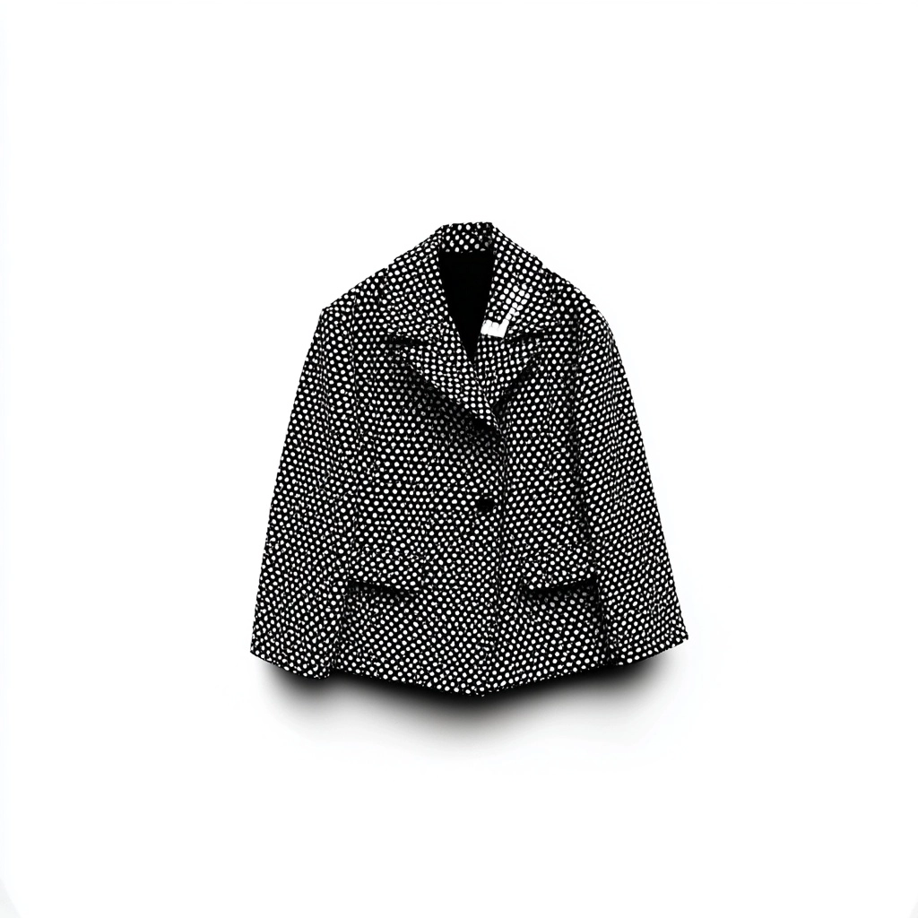 Polka Dot Oversized Tailored Mid-Length Jacket
