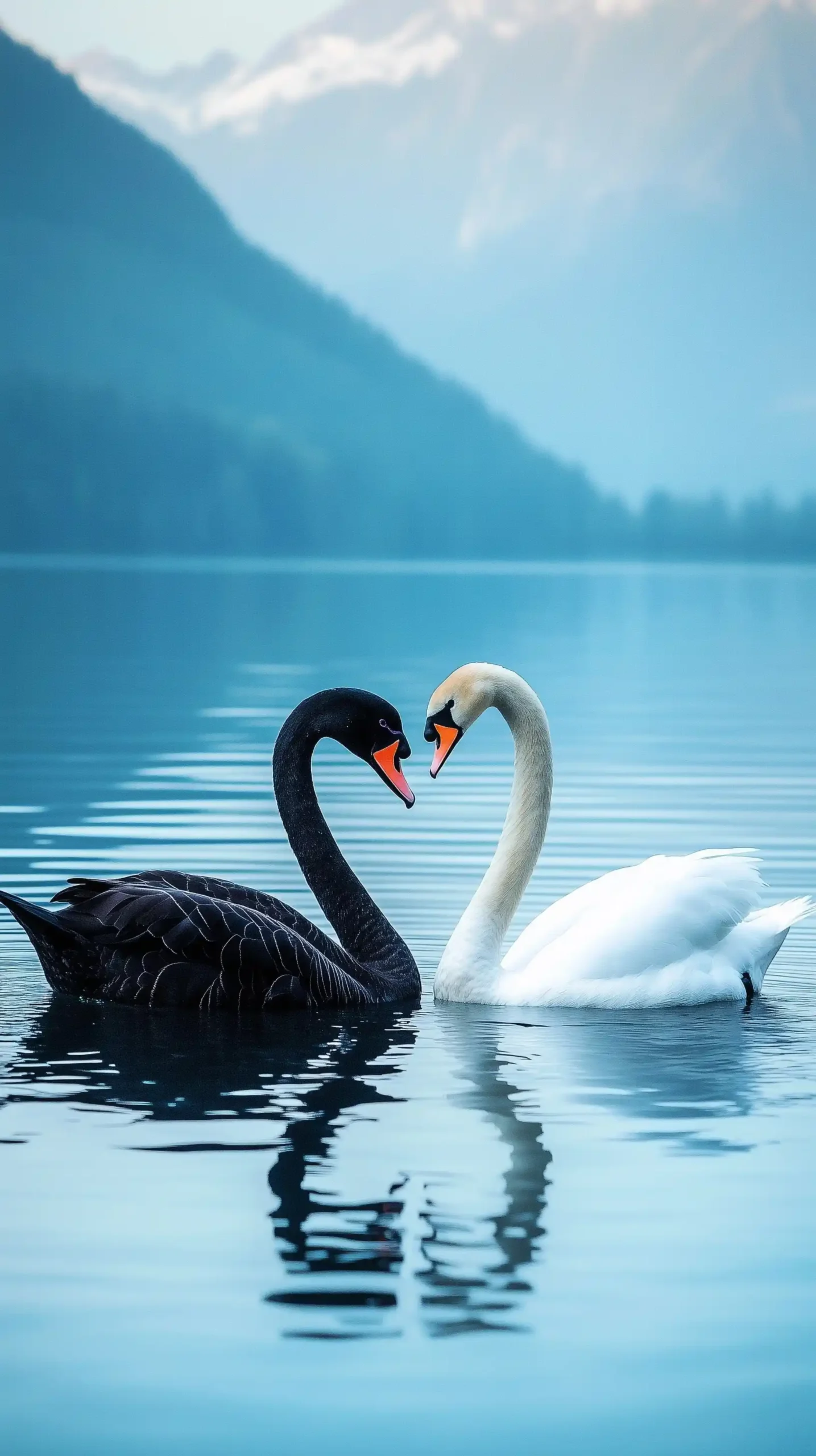 Heart Shaped Birds Reflection