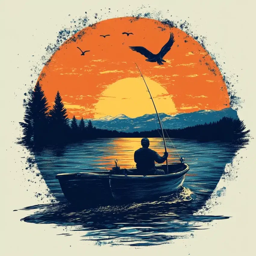 Fishing Themed T Shirt Design