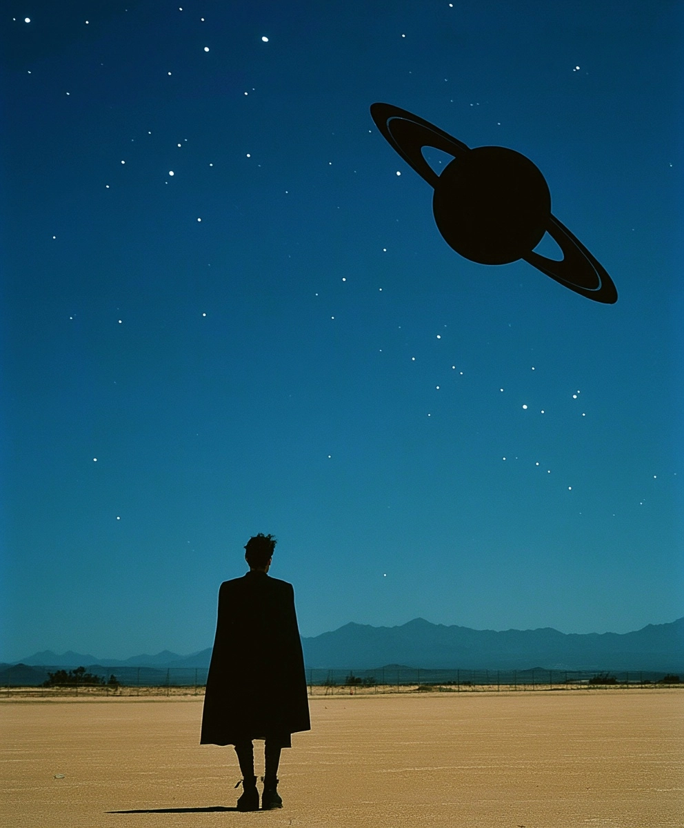Cult of Saturn and the quantum void of the algorithm. Dark ages wanderer. Millions of stars. 1980s r