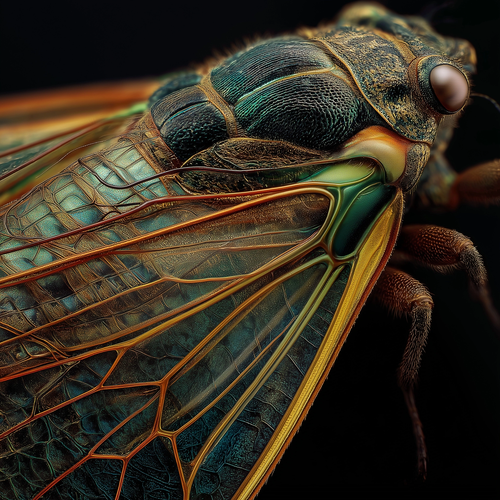 Fine detail of a cicada wing