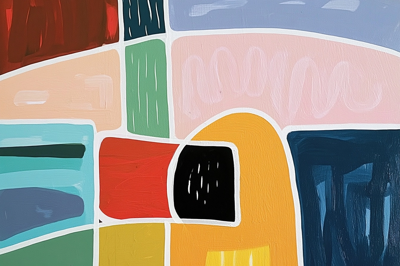 Impressionist, very expressionist, geometric abstract oil painting