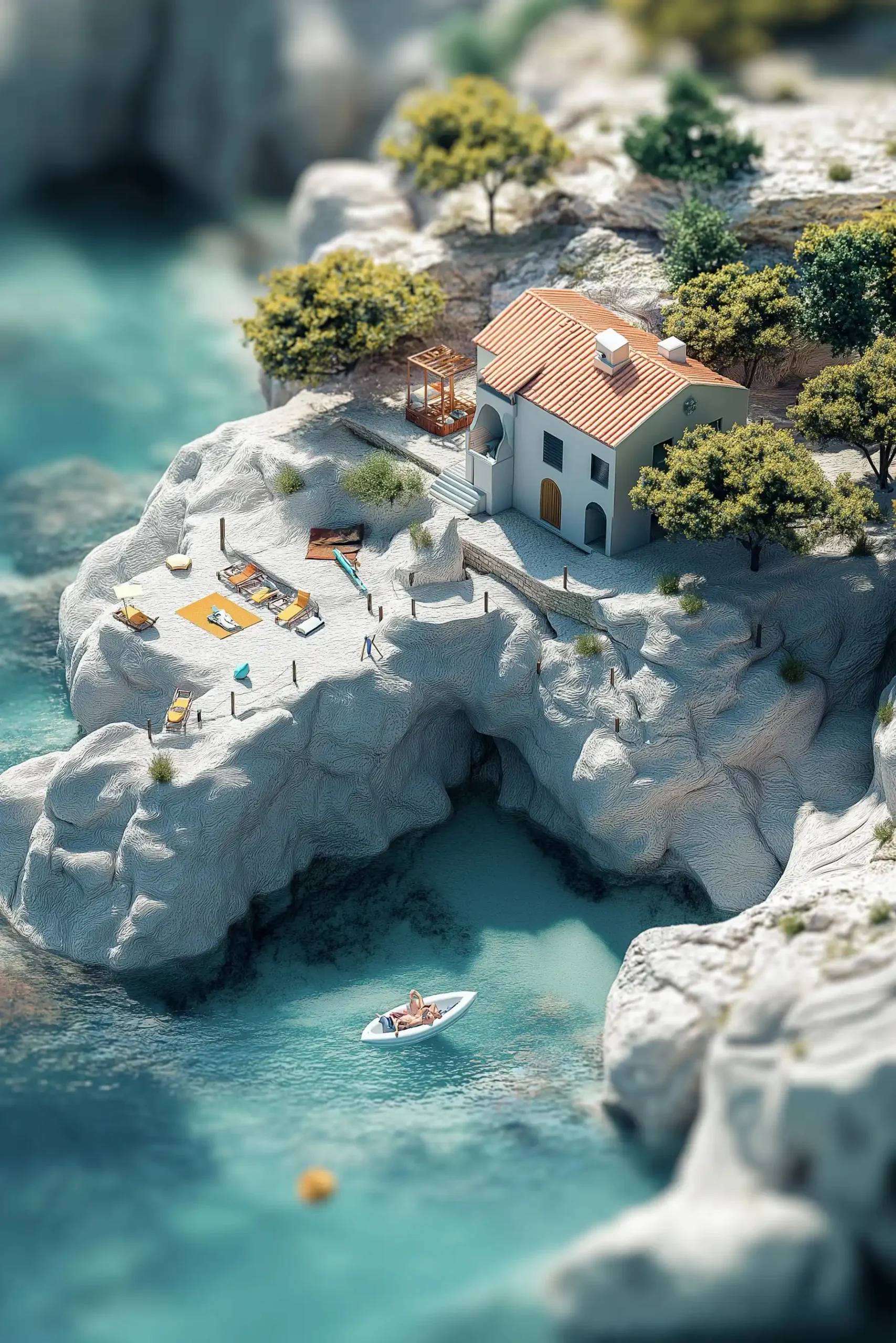 Minimalistic 3D Summer Beach