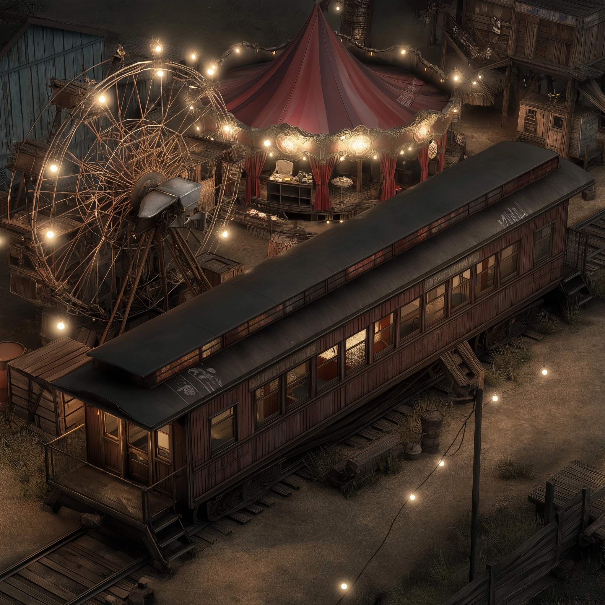 Ghost train, dark ride, spookhouse carnival trailer