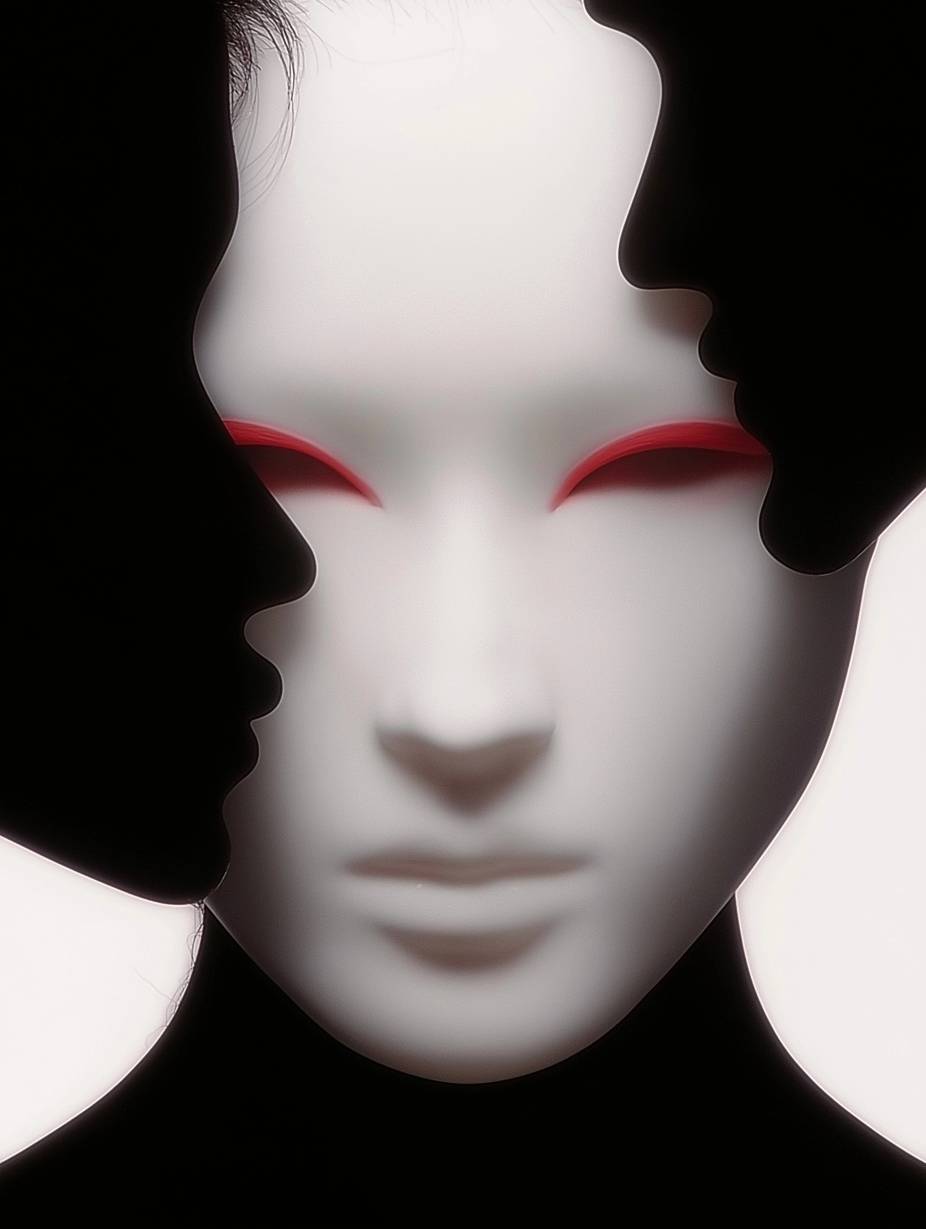 A realistic portrait, precisely framed to show the face, neck
