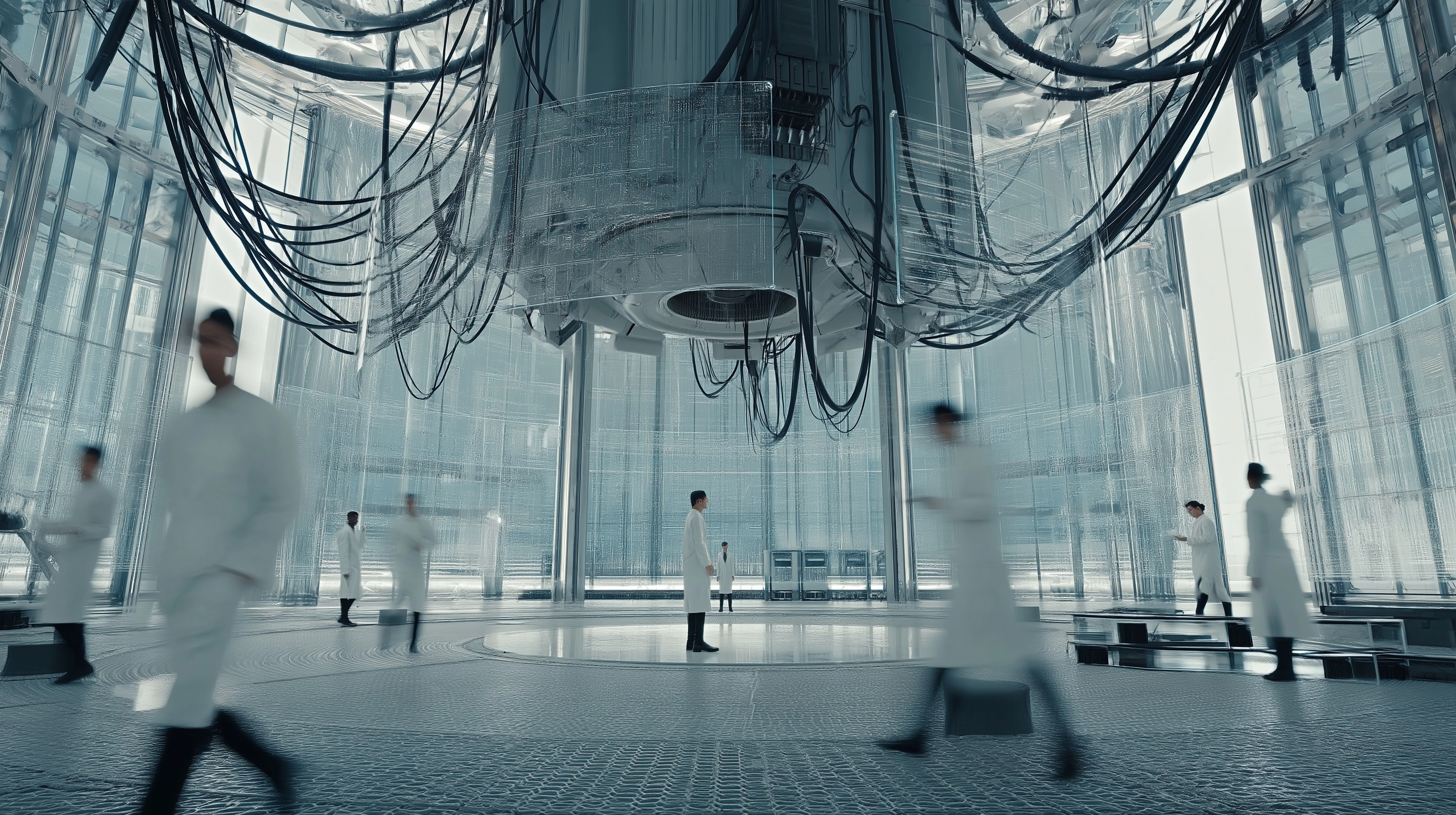 Hyper-technological laboratory interior, ultra-premium cinematic look