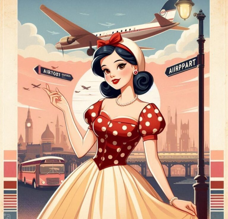 Confident Princess Snow White in Vintage Style