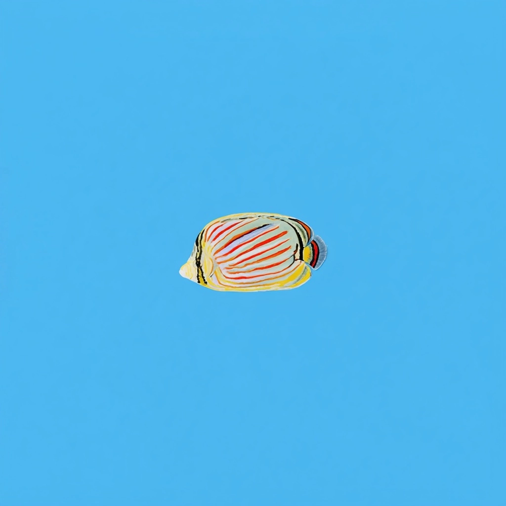 An illustration of a Chaetodon lineolatus fish from side