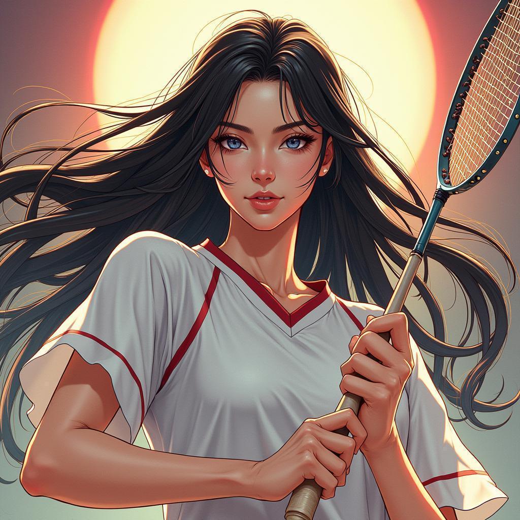Hanebado Badminton Star on a Manga Card