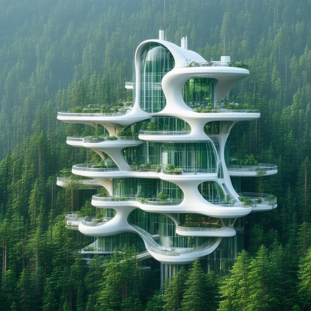 Futuristic Architecture Woven Into Living Forest