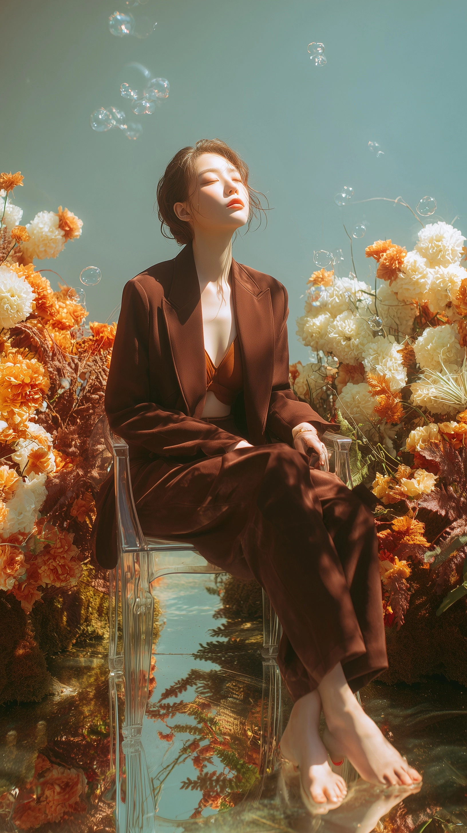 Style and atmosphere: Surrealism, Fantasy Photography, Ethereal, Dreamlike, High-End Fashion Editorial