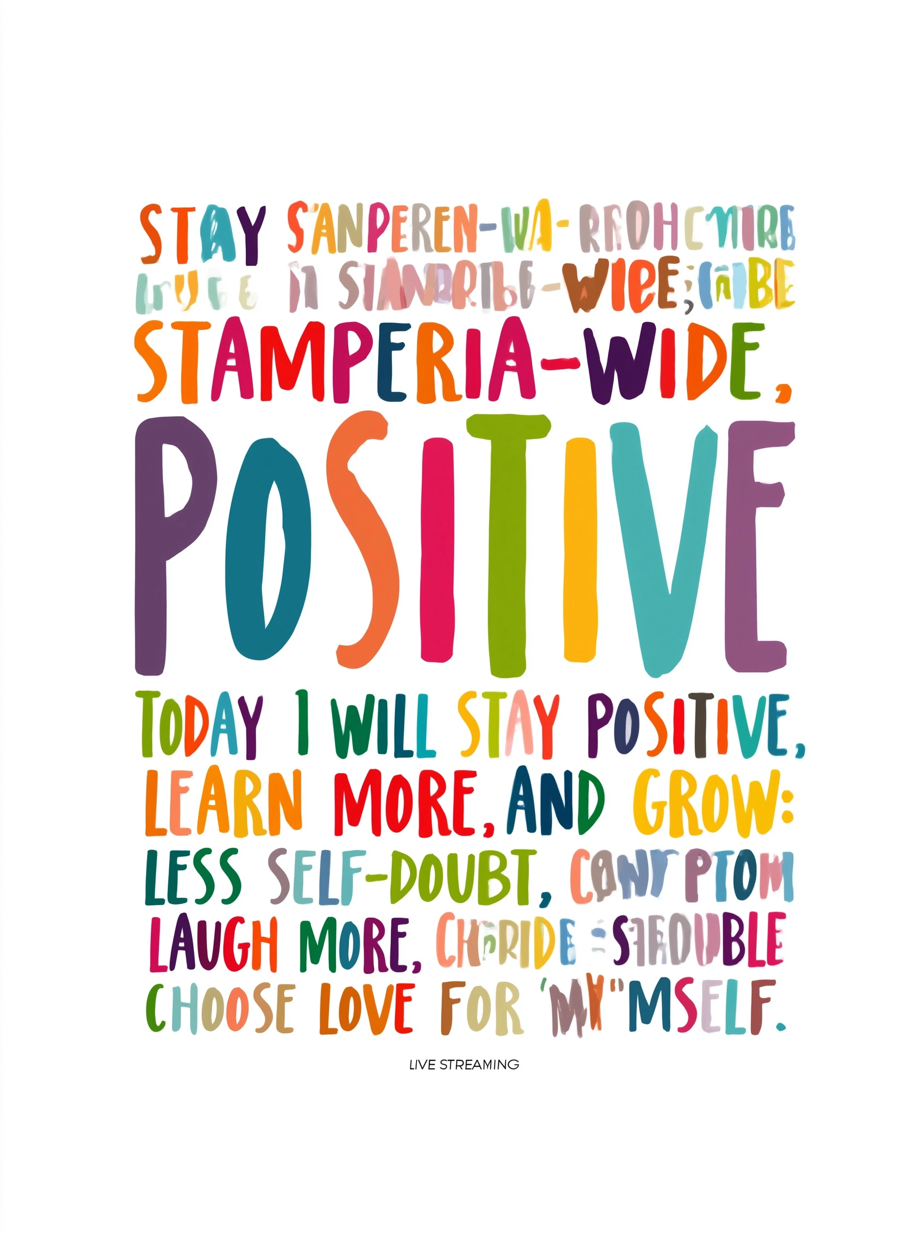 A poster with the words "live streaming" on it, white background