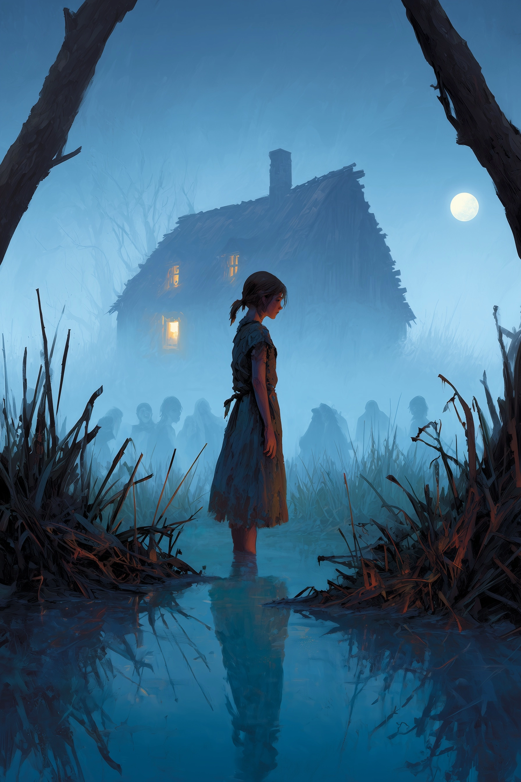 A premium dark fantasy tabletop RPG sourcebook cover illustration