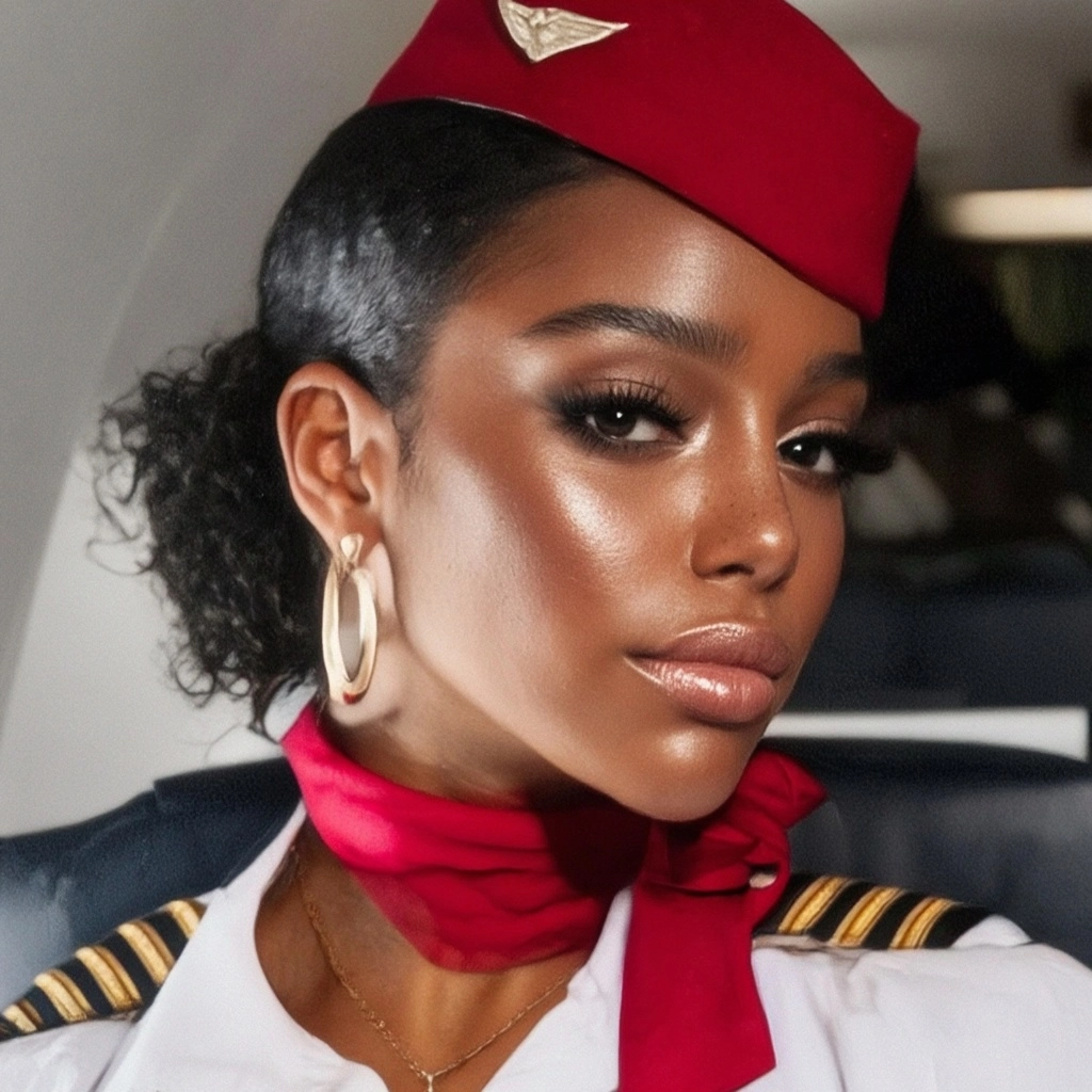 A beautiful flight attendant
