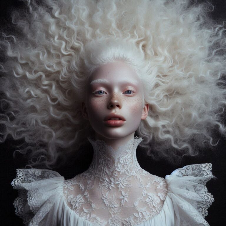 Ethereal Portrait of Young Albino Woman