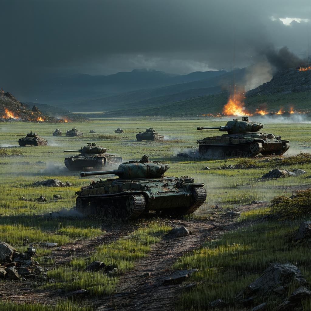 Ruined Dieselpunk Orcish Tanks in Open Fields