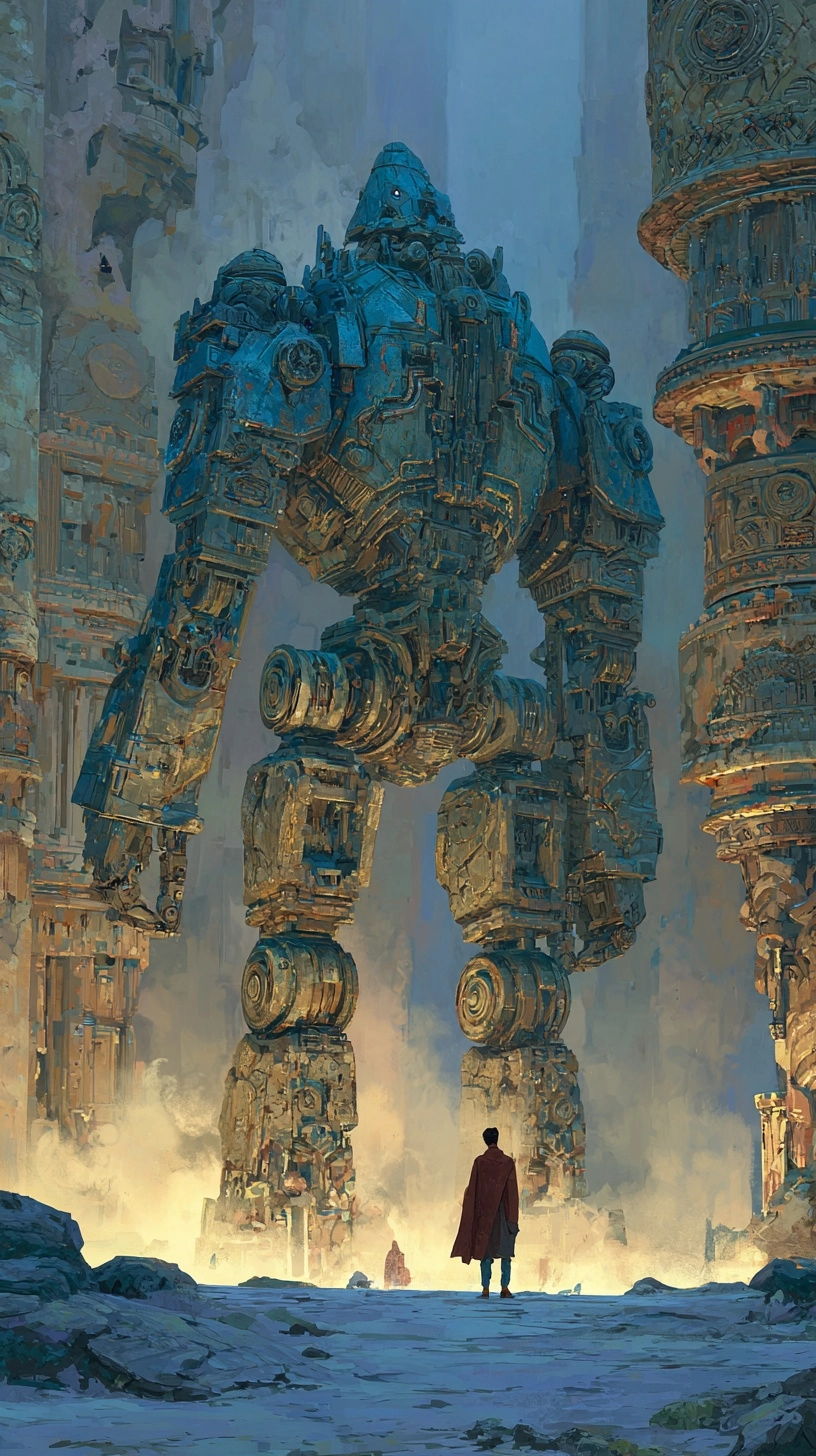 Behold the colossus. Atmospheric lighting.