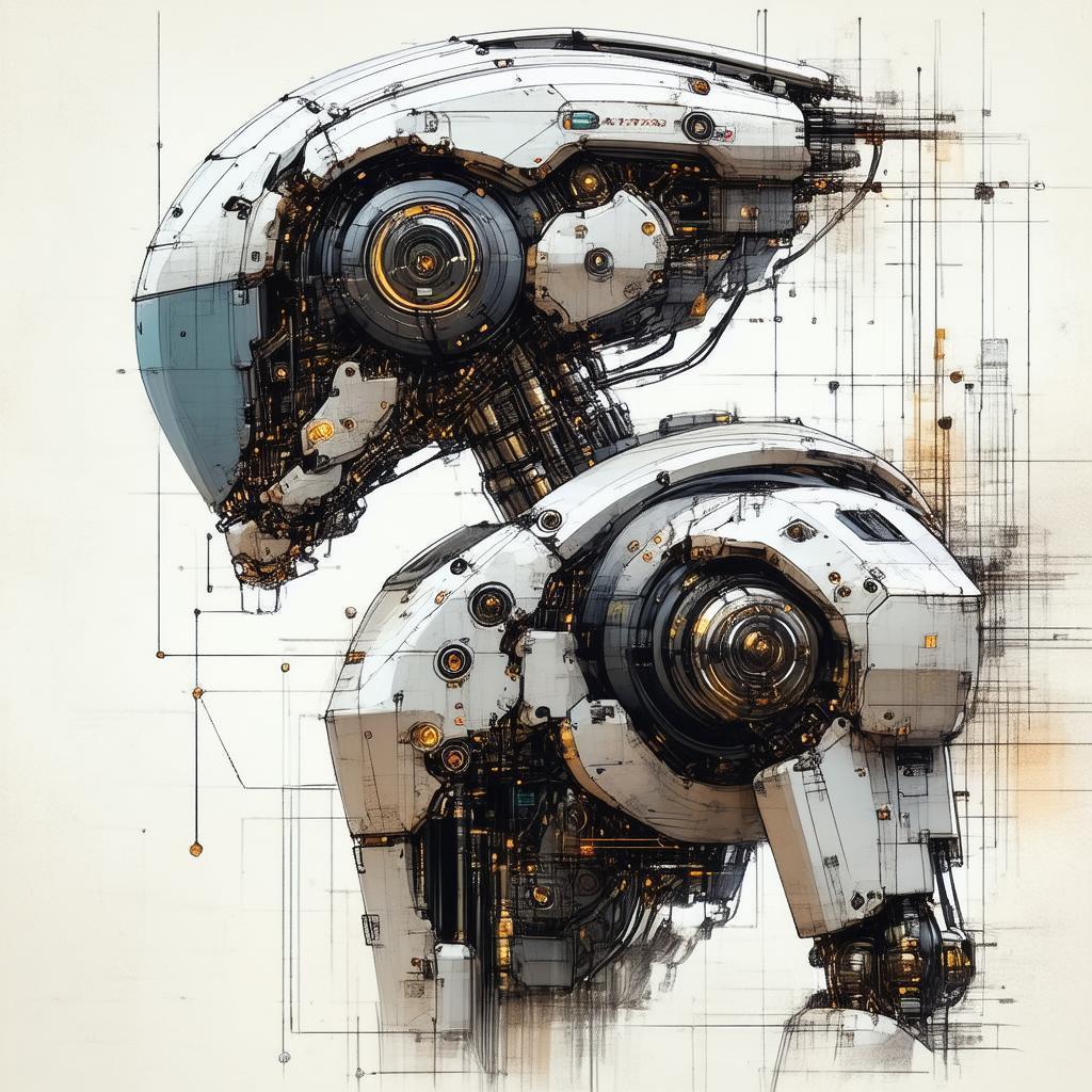 Intricate Profile Sketch of an MT Robot