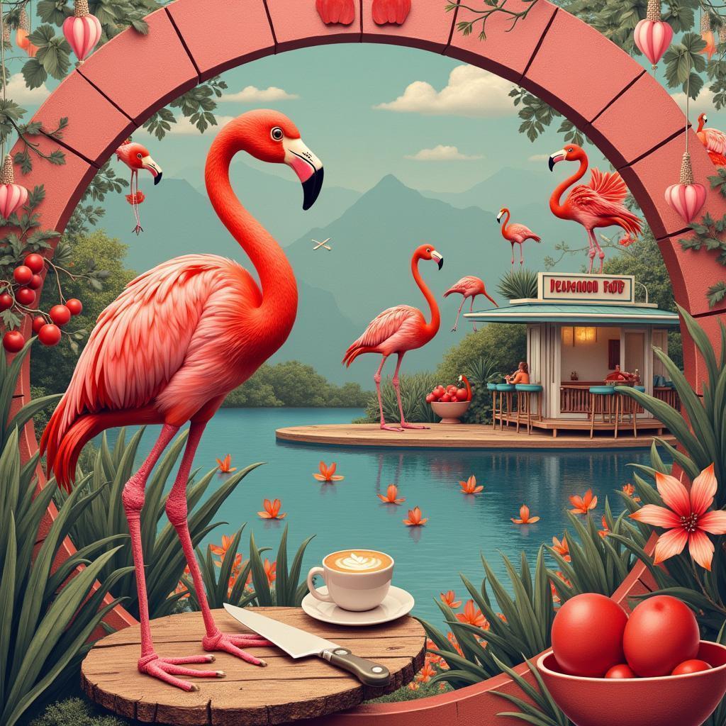 Flamingo Cafe Collage as Experimental Album Cover