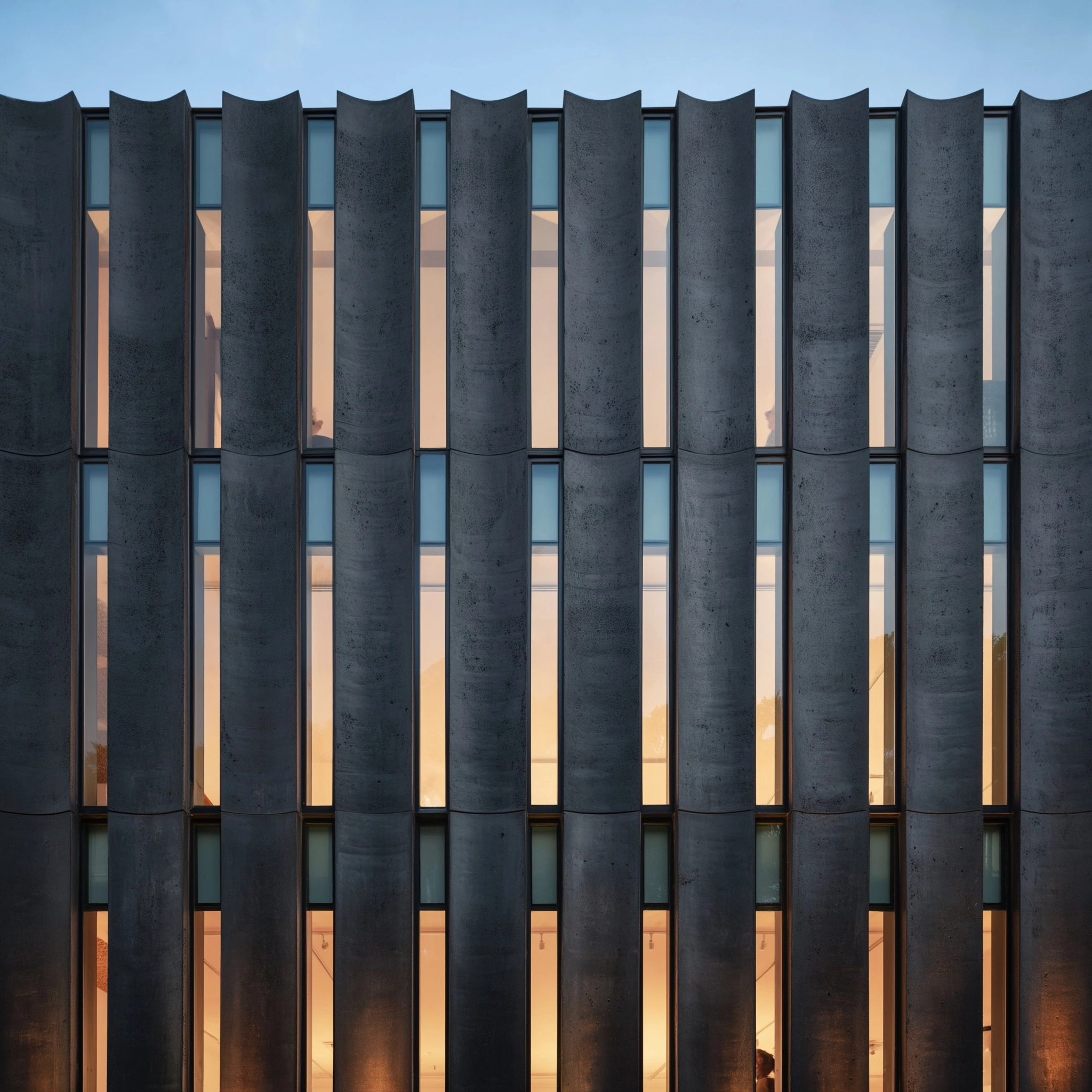 Architectural photography of a contemporary art museum located in Panama City. The building features